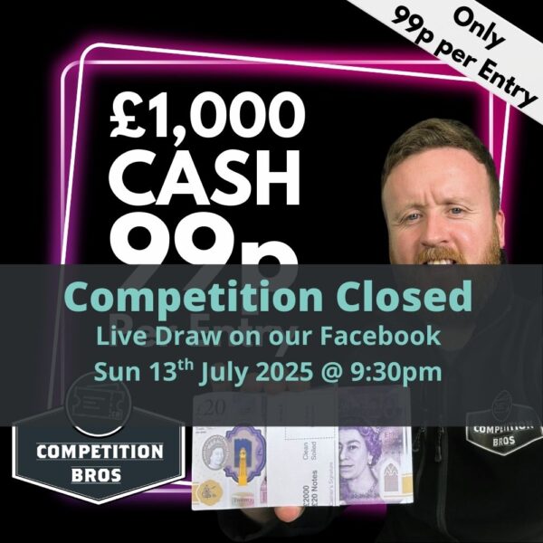 £1,000 CASH - 99p Entry!