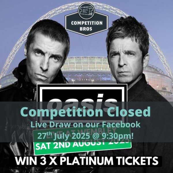 Oasis x3 Platinum Tickets - Live at Wembley on Sat Aug 2nd + £350 Spending Money