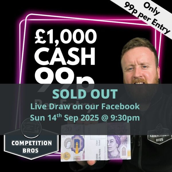 £1,000 Cash - 99p per Entry - 14th Sep 2025